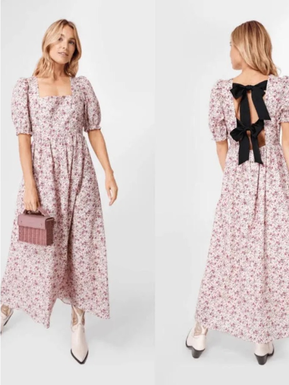 Tuckernuck Hyacinth House Dress with Back Bows - Pink- worn once